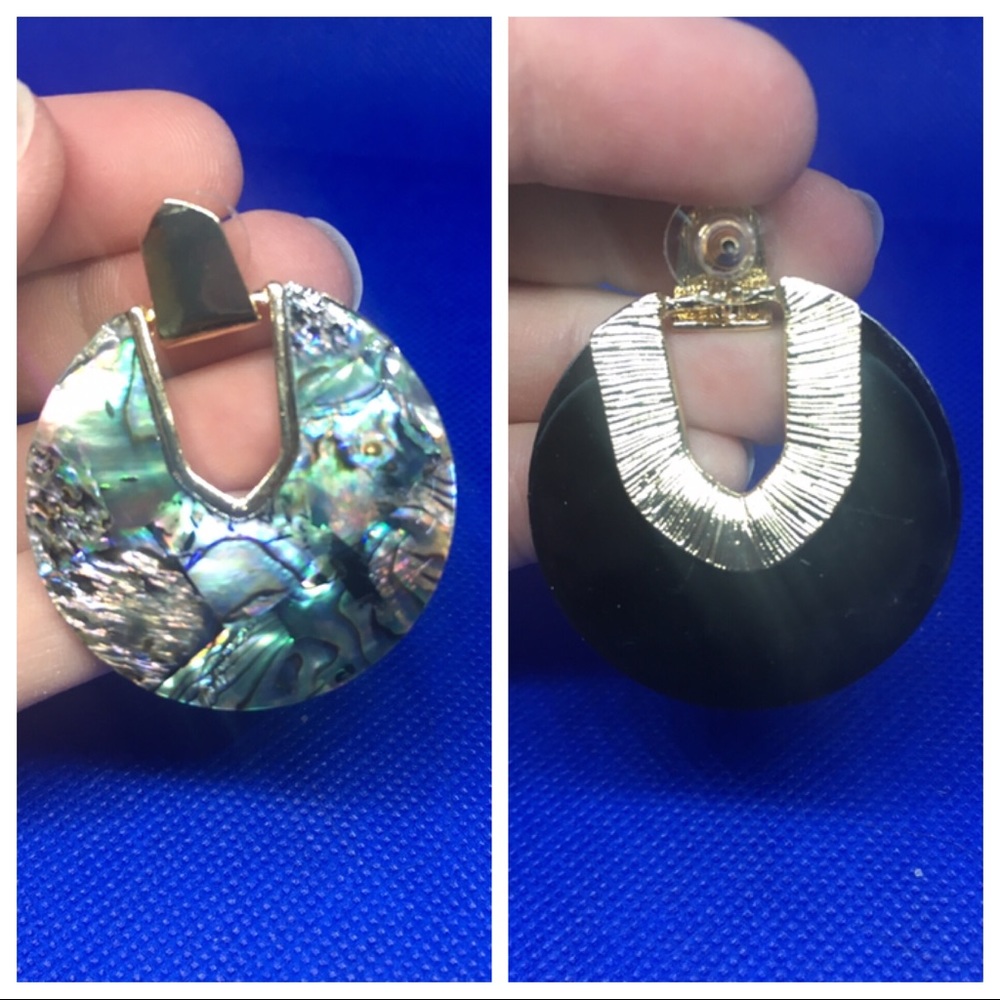 Mother of Pearl Circular Earrings - Picture 4 of 5